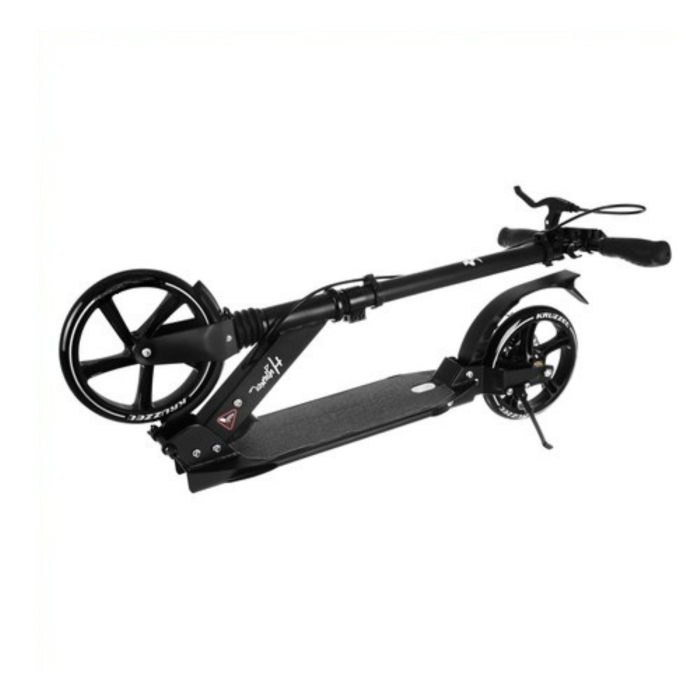 Trotineta pliabila VarioShop®, pentru copii si adulti, roti 20 cm, suspensie, frana pe disc, suport parcare, pentru oras si transport rapid, negru [10]