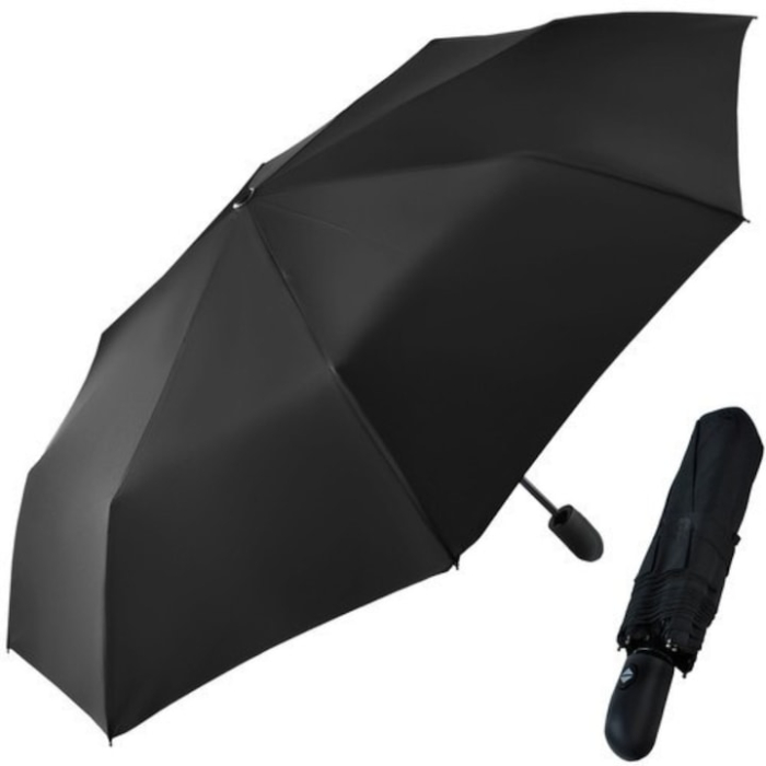 Umbrela automata mare VarioShop®, rezistenta la vant, cu husa, deschidere si inchidere automat, compacta, 108 cm, negru [7]