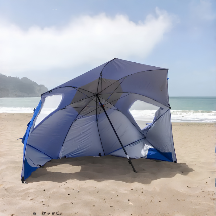 Umbrela de plaja 2 in 1 VarioShop®, cu protectie UV, paravan lateral si husa de transport [3]
