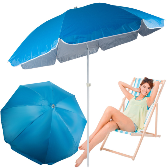 Umbrela de plaja VarioShop®, pentru gradina, balcon si terasa, filtru UV, reglabila, 170 cm, pliabila [2]