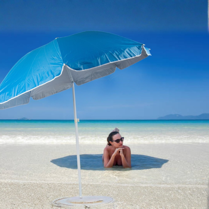 Umbrela de plaja VarioShop®, pentru gradina, balcon si terasa, filtru UV, reglabila, 170 cm, pliabila [7]