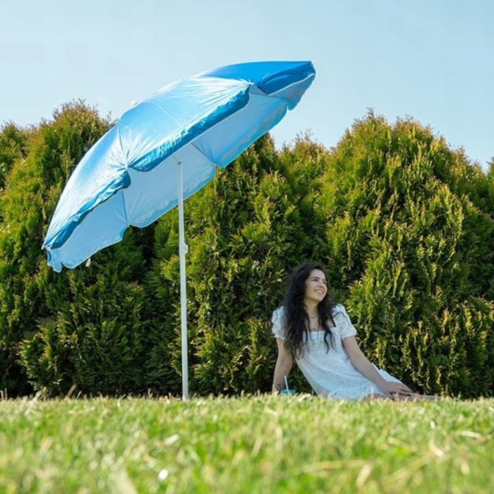 Umbrela de plaja VarioShop®, pentru gradina, balcon si terasa, filtru UV, reglabila, 170 cm, pliabila [6]
