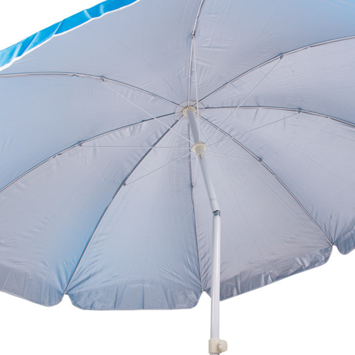 Umbrela de plaja VarioShop®, pentru gradina si terasa, filtru UV cu inaltime si inclinare reglabile, 210 cm, albastru [12]