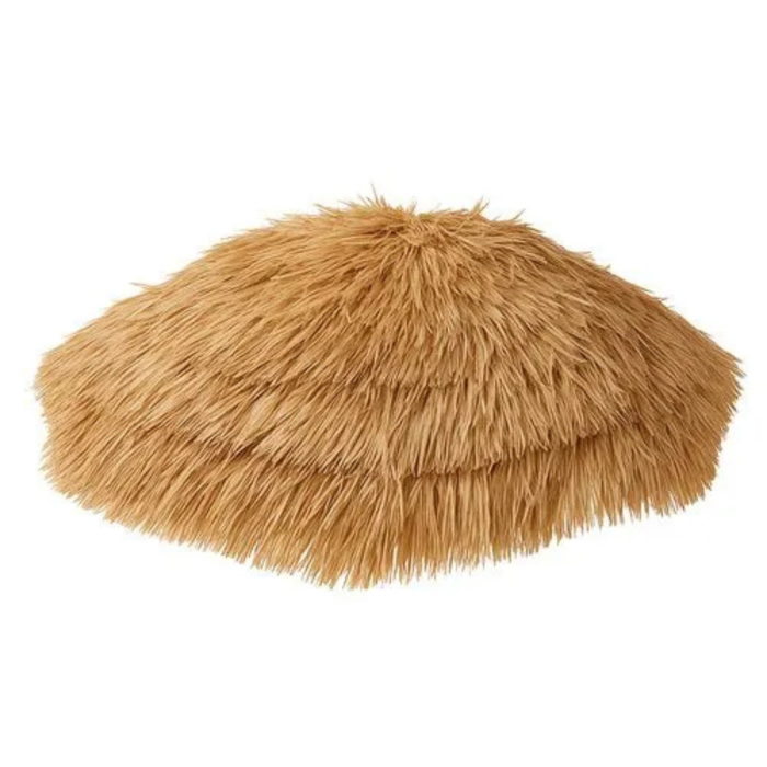 Umbrela pliabila VarioShop®, pentru plaja si gradina, stil hawaian, cupola 170 cm, inclinare 45°, inaltime reglabila 105-185 cm, husa inclusa, bej [12]