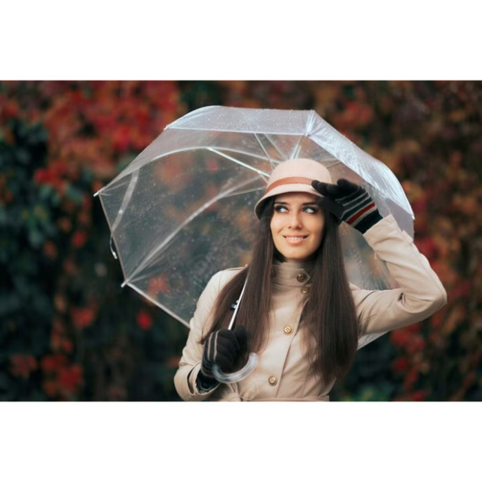 Umbrela transparenta automata VarioShop®, design elegant, functionalitate maxima, ideala pentru plimbari urbane, evenimente si sesiuni foto, 93 cm [4]