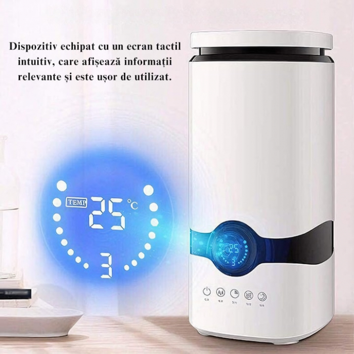 Umidificator de Aer Ultrasonic VarioShop®, Rezervor 4 L, 3 Uleiuri Esentiale Pure, Oprire Automata, Super Silentios, Aromaterapie, Telecomanda, Alb [5]