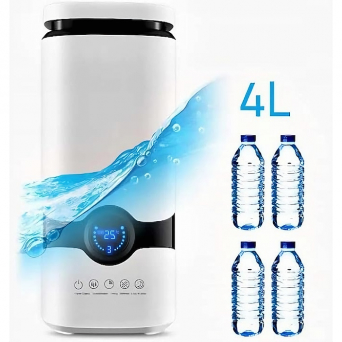 Umidificator de Aer Ultrasonic VarioShop®, Rezervor 4 L, 3 Uleiuri Esentiale Pure, Oprire Automata, Super Silentios, Aromaterapie, Telecomanda, Alb [4]