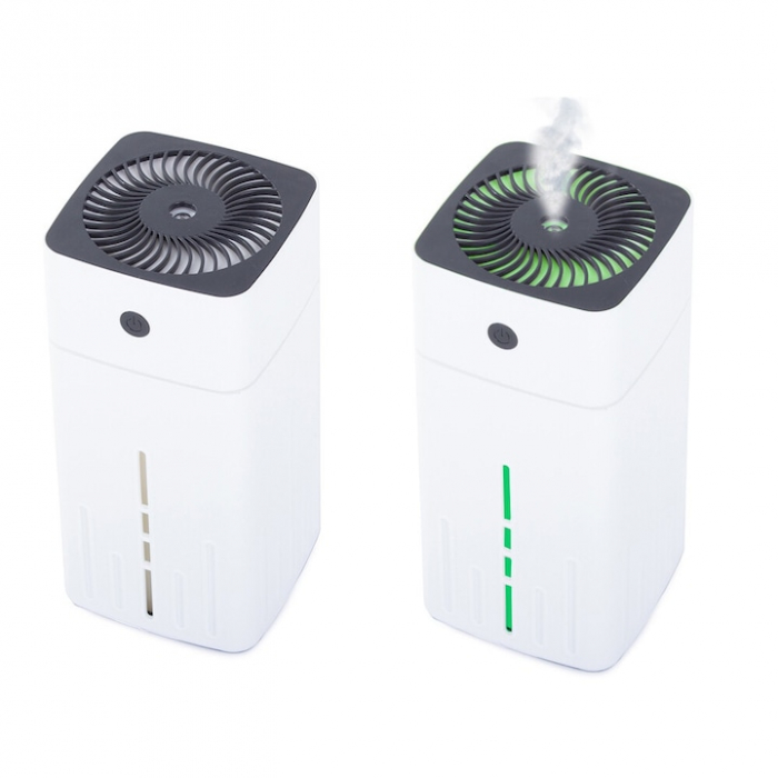 Umidificator de aer VarioShop®, cu iluminare de fundal, pentru birou, dormitor, camera copiilor, silentios, capacitate 1000 ml, alimentare cablu USB, 22x10x10 cm, Alb [8]