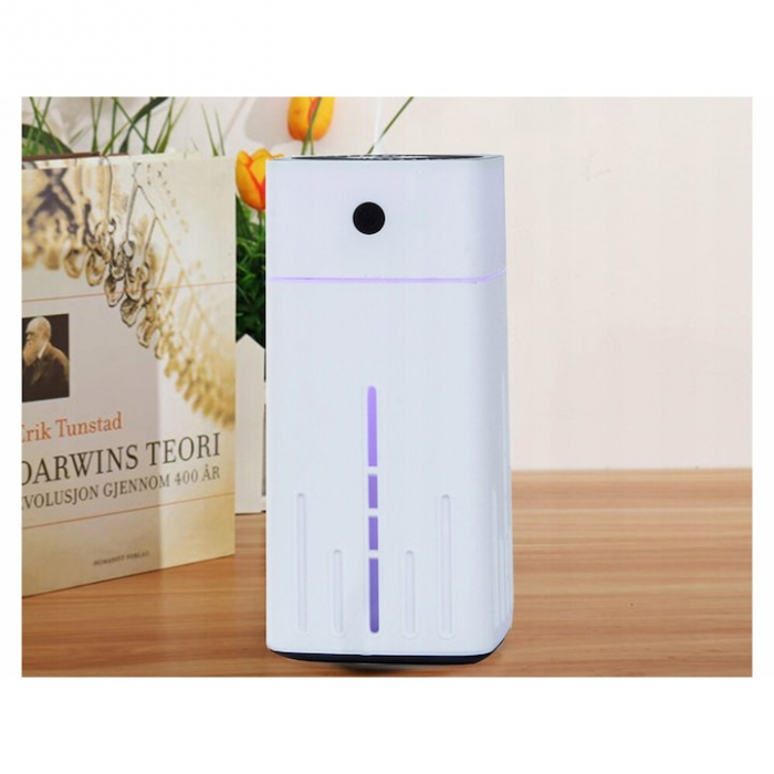 Umidificator de aer VarioShop®, cu iluminare de fundal, pentru birou, dormitor, camera copiilor, silentios, capacitate 1000 ml, alimentare cablu USB, 22x10x10 cm, Alb [5]