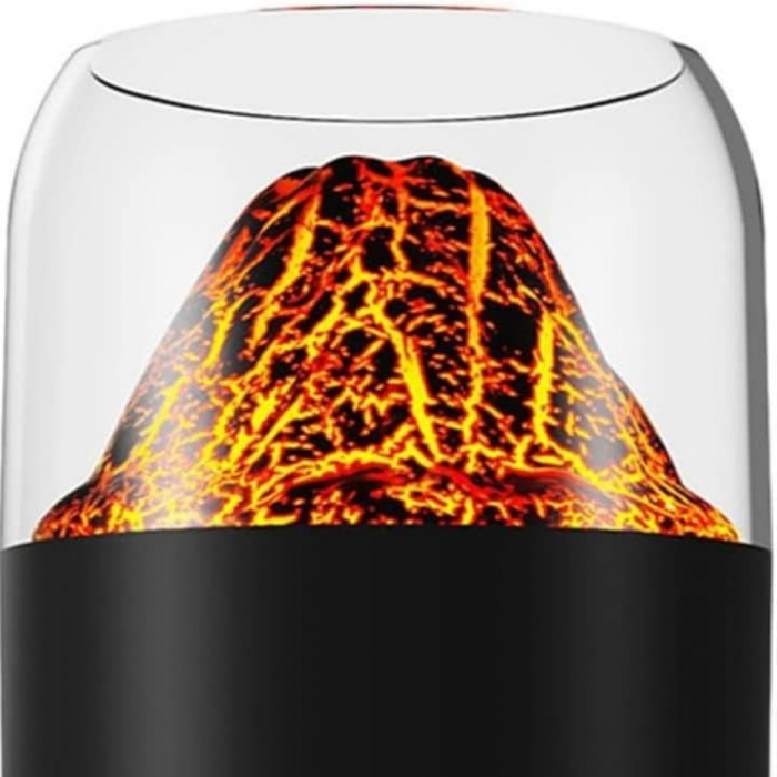 Umidificator de aer VarioShop®, tip vulcan cu difuzor si aromaterapie, capacitate 300 ml, iluminare RGB, oprire automata, pentru dormitor, birou, living, 14.5 x 8.5 cm, Negru [9]