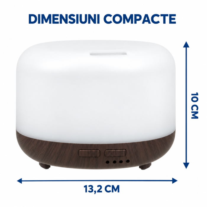 Umidificator ultrasonic 4 in 1 VarioShop® cu difuzor de aromaterapie, ionizator, 2 moduri de pulverizare, telecomanda, 7 culori LED, temporizator 2/4 ore, rezervor 300 ml, 12 W, alb/maro [4]
