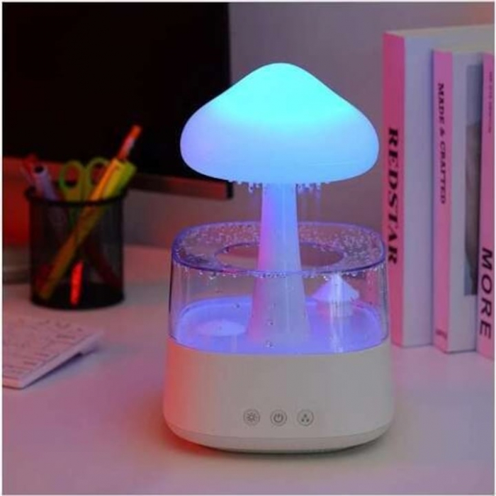 Umidificator VarioShop® cu efect de ploaie, aromaterapie si iluminare LED in forma de ciuperca, 8 culori, functionare silentioasa, capacitate 450 ml [3]