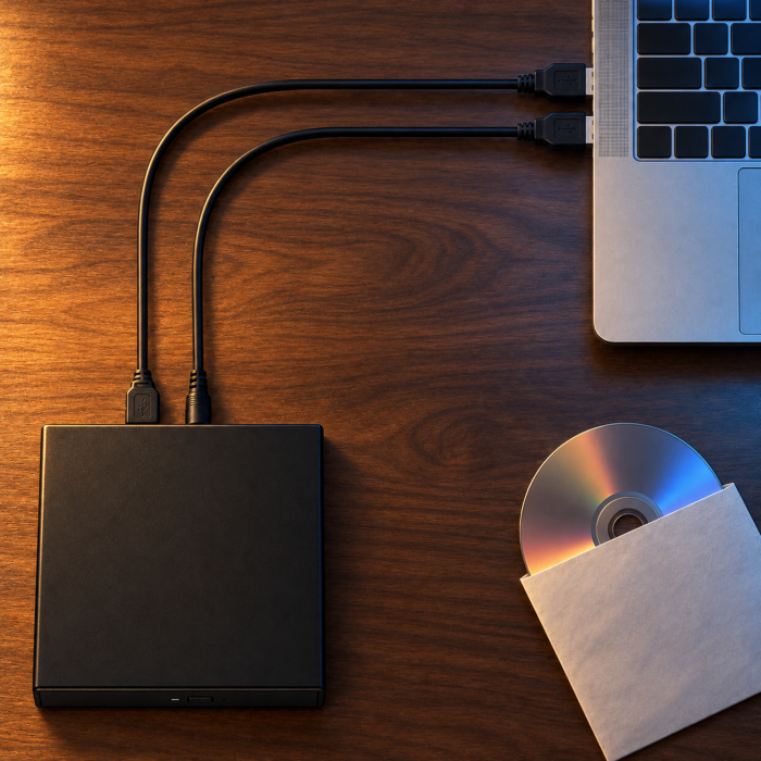 DVD writer extern VarioShop, citire si scriere CD, plug & play, USB 2.0, CD 24x, DVD 8x, 14×13,5×1,5 cm, neagra [7]