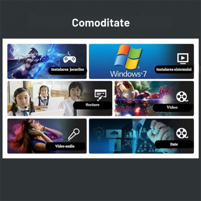 Unitate optica VarioShop® CD-R / DVD-RW / ROM RECORDER, Plug & Play, 24x CD, 8x DVD, USB 3.0, compatibil cu Windows, MacOS, Linux, Negru [5]