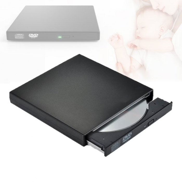 Unitate optica VarioShop® CD-R / DVD-RW / ROM RECORDER, Plug & Play, 24x CD, 8x DVD, USB 3.0, compatibil cu Windows, MacOS, Linux, Negru [11]