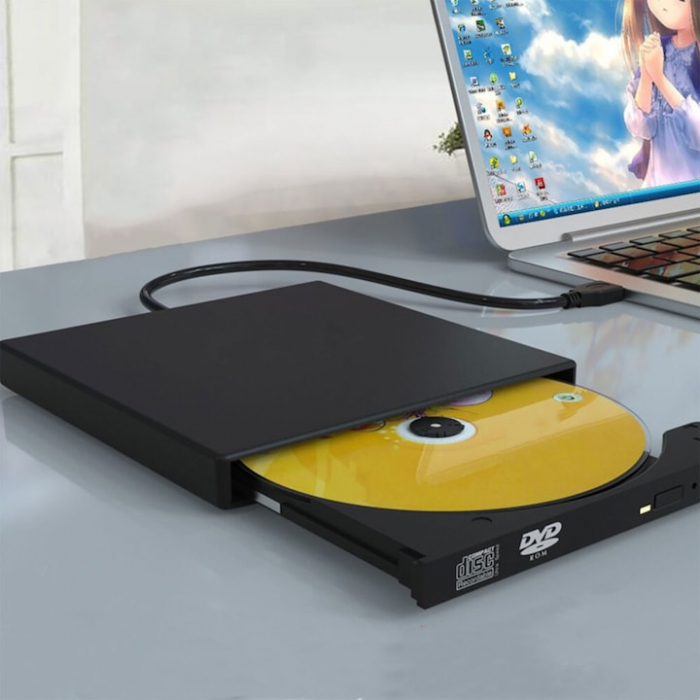 Unitate optica VarioShop® CD-R / DVD-RW / ROM RECORDER, Plug & Play, 24x CD, 8x DVD, USB 3.0, compatibil cu Windows, MacOS, Linux, Negru [18]