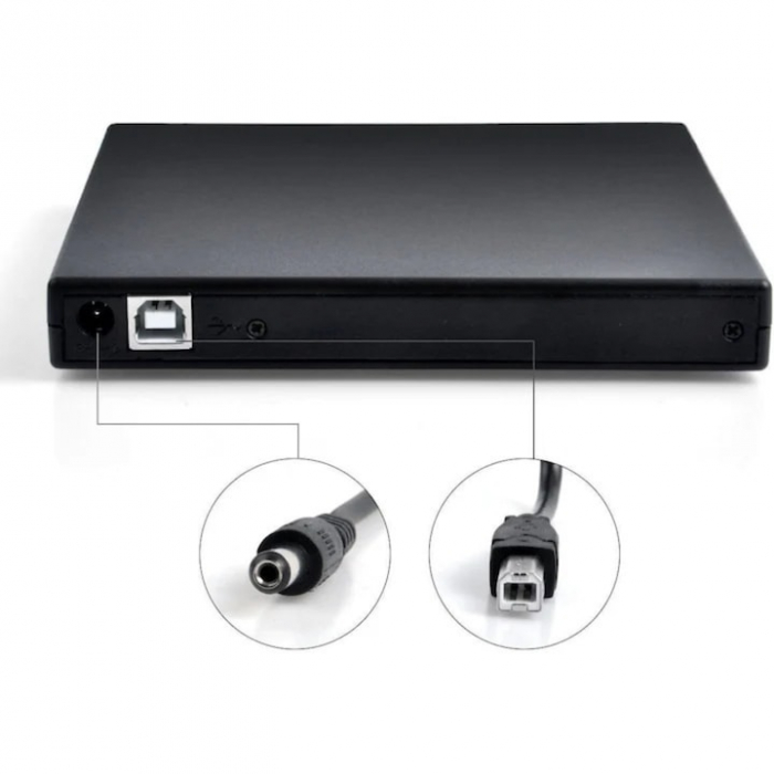 Unitate optica VarioShop® CD-R / DVD-RW / ROM RECORDER, Plug & Play, 24x CD, 8x DVD, USB 3.0, compatibil cu Windows, MacOS, Linux, Negru [10]