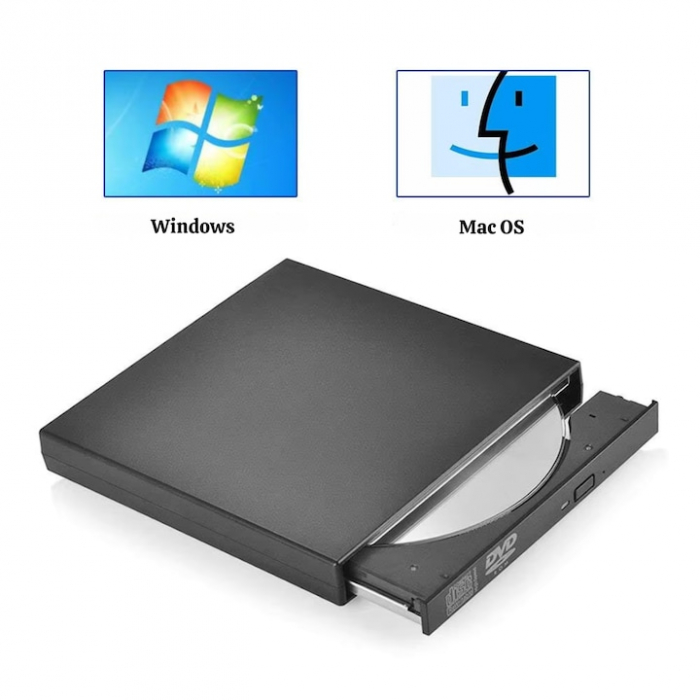 Unitate optica VarioShop® CD-R / DVD-RW / ROM RECORDER, Plug & Play, 24x CD, 8x DVD, USB 3.0, compatibil cu Windows, MacOS, Linux, Negru [8]