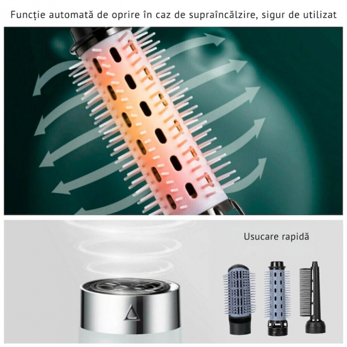 Uscator de Par 3 in 1 VarioShop®, Reglare in 3 Trepte, Uscare, Ondulare, Aranjare, Potrivit pentru Orice Tip de Par, Silentios, Incalzire Rapida, 230 V, Alb [6]