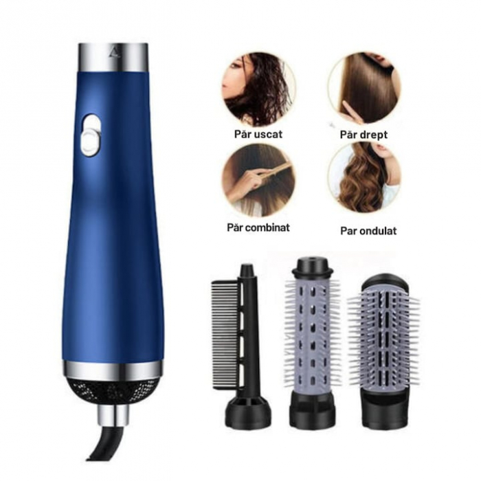 Uscator de Par 3 in 1 VarioShop®, Reglare in 3 Trepte, Uscare, Ondulare, Aranjare, Potrivit pentru Orice Tip de Par, Silentios, Incalzire Rapida, 230 V, Albastru [4]