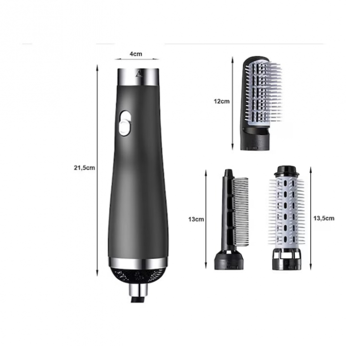 Uscator de Par 3 in 1 VarioShop®, Reglare in 3 Trepte, Uscare, Ondulare, Aranjare, Potrivit pentru Orice Tip de Par, Silentios, Incalzire Rapida, 230 V, Negru [6]