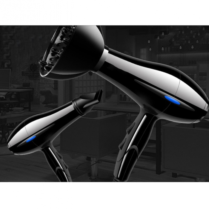 Uscator de Par Profesional VarioShop®, cu Ioni Termostatici, Difuzor, Concentrator, Reglare Temperatura 3 Trepte, Reglare Putere 2 Trepte, Cablu 125 m, Carlig Pentru Agatat, 1200W, 26 x 25 cm, Negru [17]