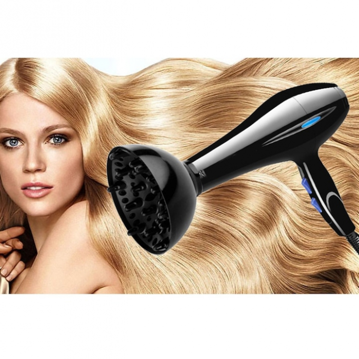 Uscator de Par Profesional VarioShop®, cu Ioni Termostatici, Difuzor, Concentrator, Reglare Temperatura 3 Trepte, Reglare Putere 2 Trepte, Cablu 125 m, Carlig Pentru Agatat, 1200W, 26 x 25 cm, Negru [11]