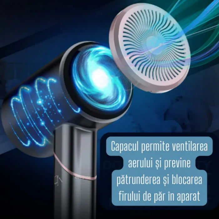 Uscator de par VarioShop®, Ideal pentru calatorii, Compact, 3 trepte de temperatura, 2 viteze, Concentrator de aer, Negru [6]