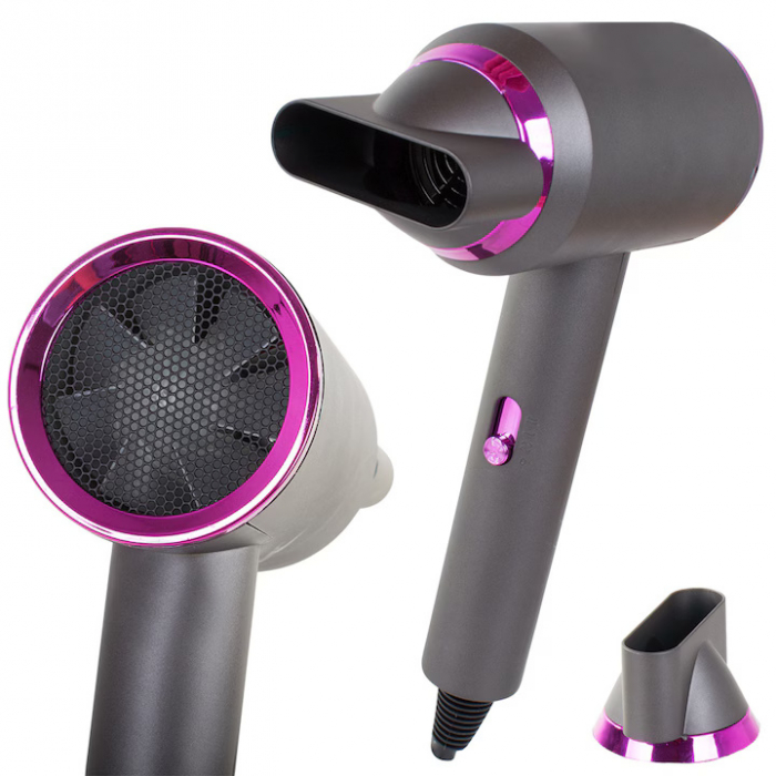 Uscator de Par VarioShop®, Iluminare LED, putere 2800W, ionizare puternica, alimentare 222V, 3 trepte de temperatura, aer rece, gri-roz [9]