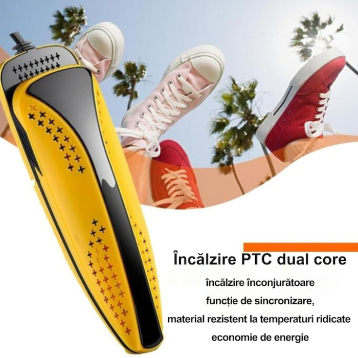 Uscator Electric de Pantofi VarioShop®, Utilizare Universala, Extensibil, 3 Programe de Uscare, Portabil, Usor de Utilizat, 19-21 x 6.5 cm, Galben [3]