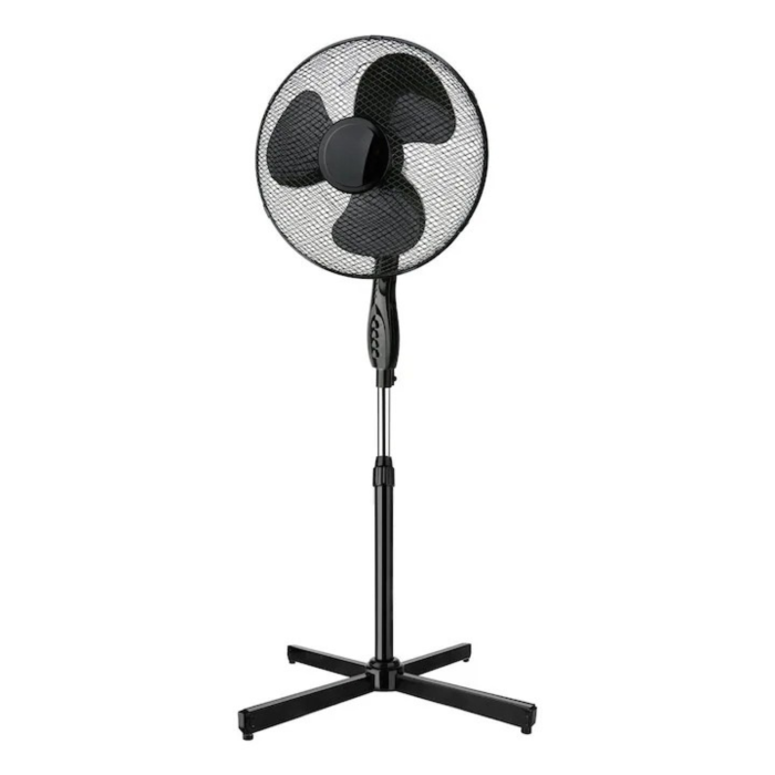 Ventilator de podea puternic VarioShop®, 45W cu elice 3 pale si inaltime reglabila 125 cm, oscilatie automata, flux de aer ajustabil, silentios si eficient pentru casa si birou, Negru [6]