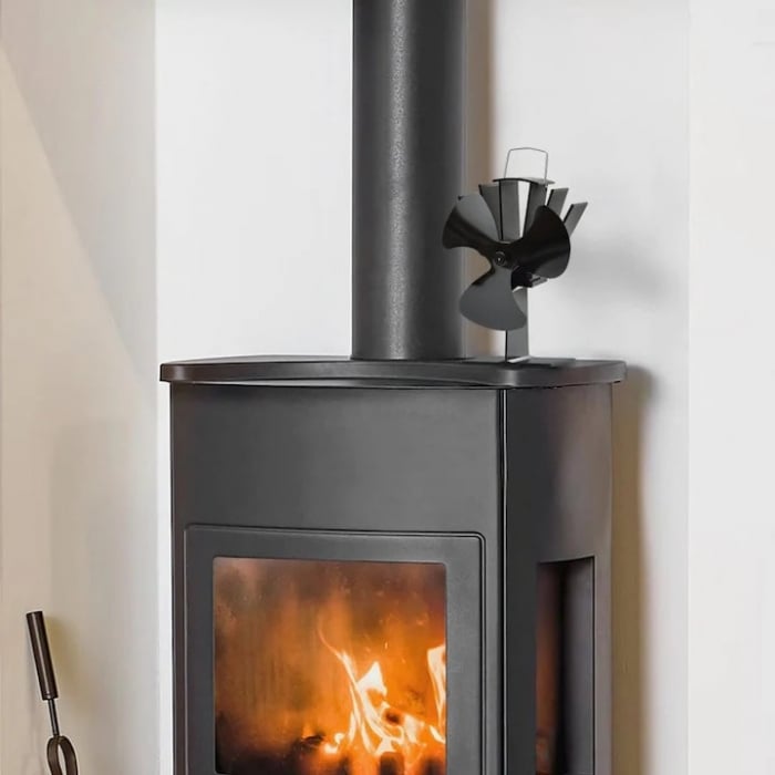 Ventilator mecanic pentru semineu VarioShop®, 5 pale, maner practic, porneste la 60°C, temperatura maxima de 345°C, aluminiu/ otel inoxidabil, 10.5 x 7.5 x 24 cm, negru [14]