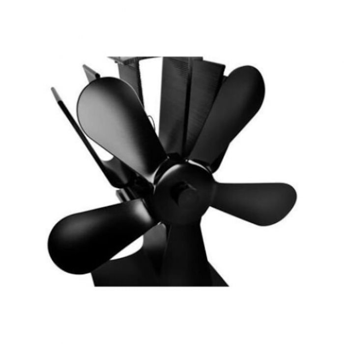 Ventilator mecanic pentru semineu VarioShop®, 5 pale, maner practic, porneste la 60°C, temperatura maxima de 345°C, aluminiu/ otel inoxidabil, 10.5 x 7.5 x 24 cm, negru [8]