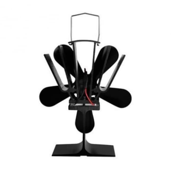 Ventilator mecanic pentru semineu VarioShop®, 5 pale, maner practic, porneste la 60°C, temperatura maxima de 345°C, aluminiu/ otel inoxidabil, 10.5 x 7.5 x 24 cm, negru [5]