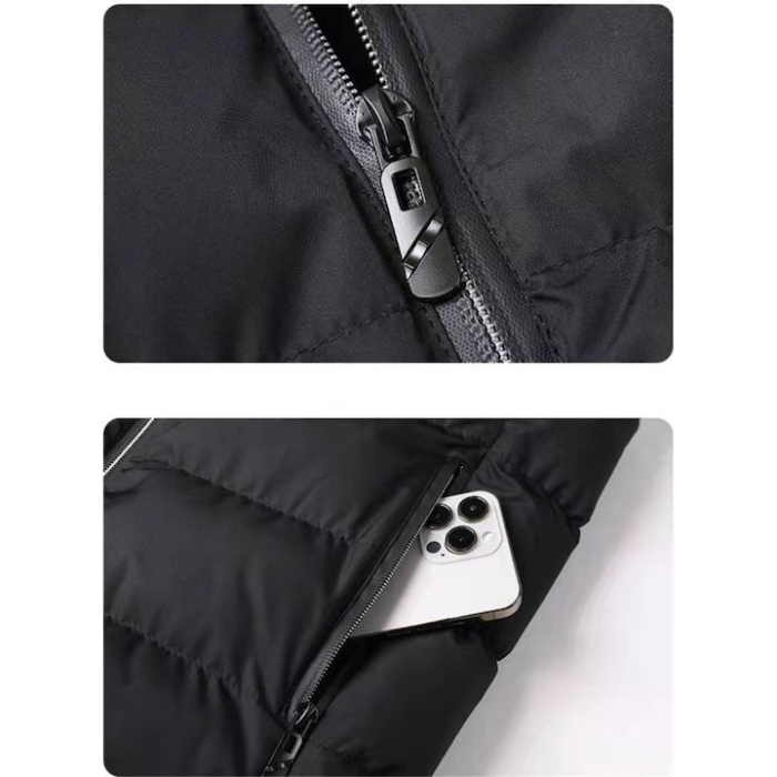 Vesta incalzita unisex XL cu 11 zone VarioShop®, USB, 3 niveluri temperatura, guler inalt, buzunar intern, rezistenta la vant, usor de spalat, design matlasat [5]