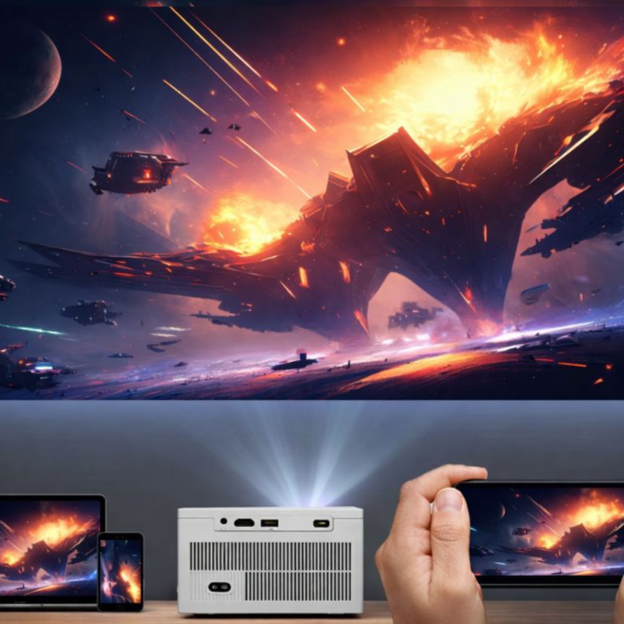 Videoproiector Portabil 4K VarioShop® X6, Android TV 11, WiFi Dual Band, Bluetooth, 100 inch, Mini Proiector Smart, HDMI, USB, Mirroring iOS/Android [7]