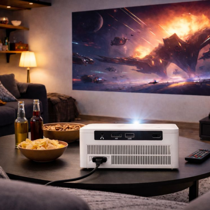 Videoproiector Portabil 4K VarioShop® X6, Android TV 11, WiFi Dual Band, Bluetooth, 100 inch, Mini Proiector Smart, HDMI, USB, Mirroring iOS/Android [5]