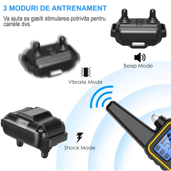 Zgardă de dresaj electrică pentru câini cu telecomandă – rază 800 m [10]