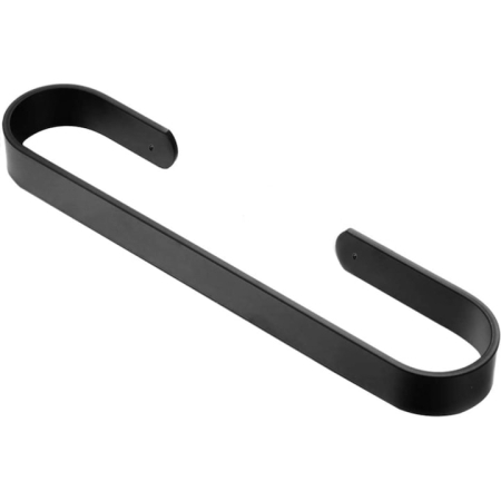 Suporturi si accesorii baie - Suport metalic pentru prosoape VarioShop®, pentru baie, bucatarie, rezistent la apa si uzura, dreptunghiular, montare adeziv/suruburi, 30 x 6 cm, Negru