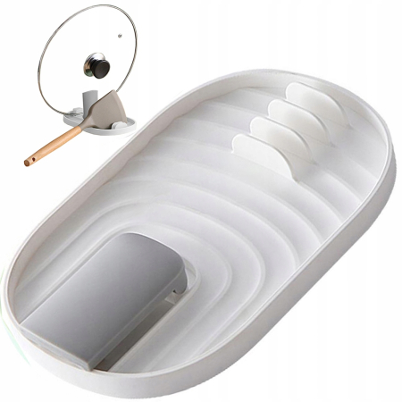 Scurgator vase - Suport ustensile de bucatarie,  Plastic, Alb, 18x11.5x2.5cm