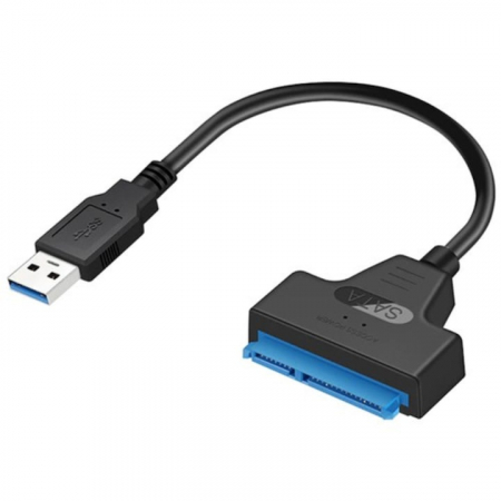Cabluri si accesorii - Adaptor USB 3.0 la SATA VarioShop®, Pentru HDD/SSD, Plug and play, Compatibil cu Window/MacBook/Linux, Port de alimentare independent, 32 cm, Negru