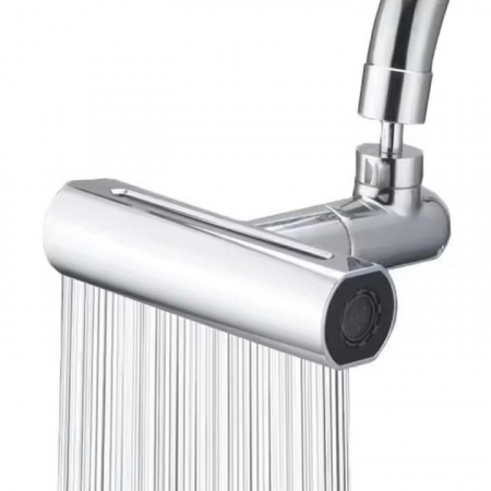 Aerator pentru robinet VarioShop®, 4 moduri de dispersie a apei, rotire 360 grade, filet extermior M22, brat rotativ, 13x12.5cm, Argintiu [12]
