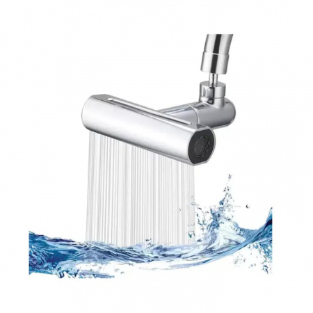 Accesorii baterii sanitare - Aerator pentru robinet VarioShop®, 4 moduri de dispersie a apei, rotire 360 grade, filet extermior M22, brat rotativ, 13x12.5cm, Argintiu