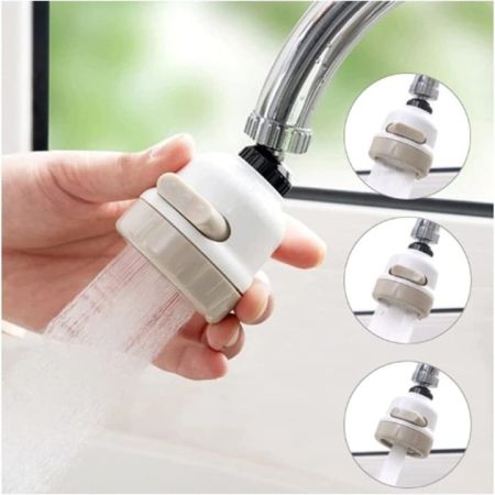 Accesorii baterii sanitare - Aerator Robinet de Bucatarie Perlator 3 in 1 VarioShop®, Instalare Usoara, 3 Moduri de Pulverizare, Filet Universal, 24 mm, Crem