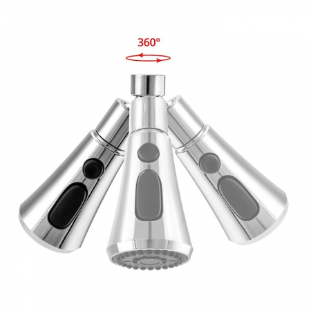 Aerator robinet pivotant VarioShop®, Universal, 3 Moduri de Pulverizare, Filet G1/2, Rotire 360°, Economisirea Apei, Flexibil, Instalare Usoara, Argintiu [13]