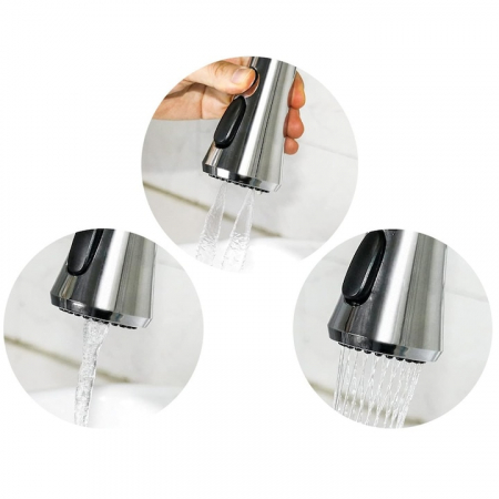 Aerator robinet pivotant VarioShop®, Universal, 3 Moduri de Pulverizare, Filet G1/2, Rotire 360°, Economisirea Apei, Flexibil, Instalare Usoara, Argintiu [15]