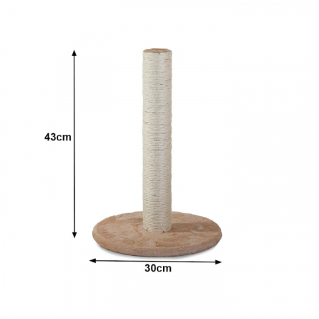 Ansamblu de joaca si zgariat pentru pisici VarioShop®, minge din plus, baza moale, constructie stabila, design compact, 43 x 30 cm, Bej [1]