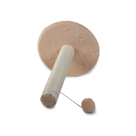 Ansamblu de joaca si zgariat pentru pisici VarioShop®, minge din plus, baza moale, constructie stabila, design compact, 43 x 30 cm, Bej [2]
