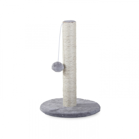 Ansamblu de joaca si zgariat pentru pisici VarioShop®, minge din plus, baza moale, constructie stabila, design compact, 43 x 30 cm, Bej/Gri [5]