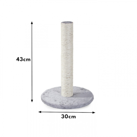 Ansamblu de joaca si zgariat pentru pisici VarioShop®, minge din plus, baza moale, constructie stabila, design compact, 43 x 30 cm, Bej/Gri [6]